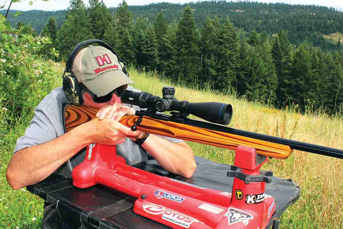 The Ruger M77V test rifle weighed a solid 12.06 pounds with a 1.94-pound Meopta Optika6 4.5-27x 50mm scope added. That extra weight marked it for a portable bench.